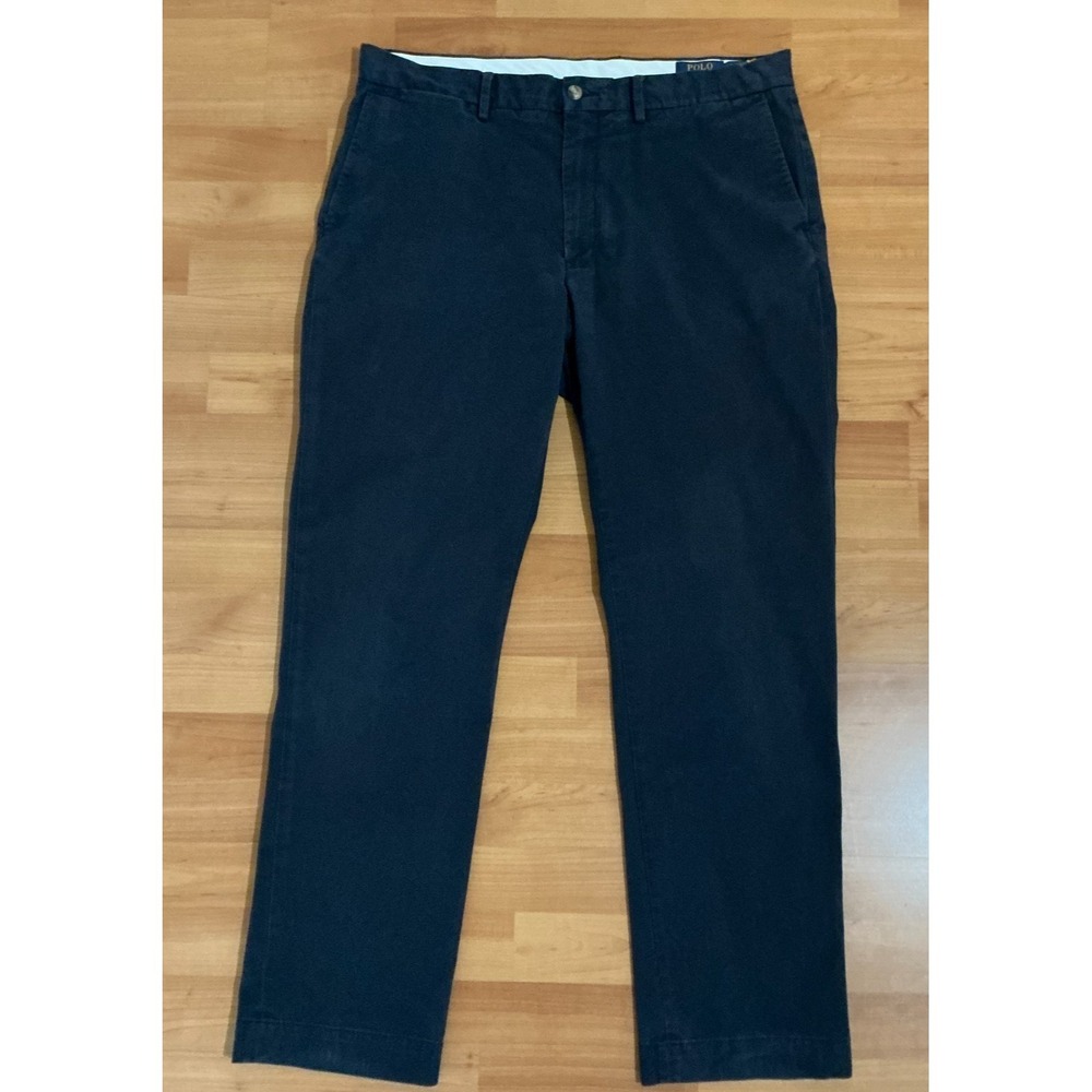 Polo Ralph Lauren Stretch Straight Fit Chinos‎ 36x30 Navy Blue Cotton Pants